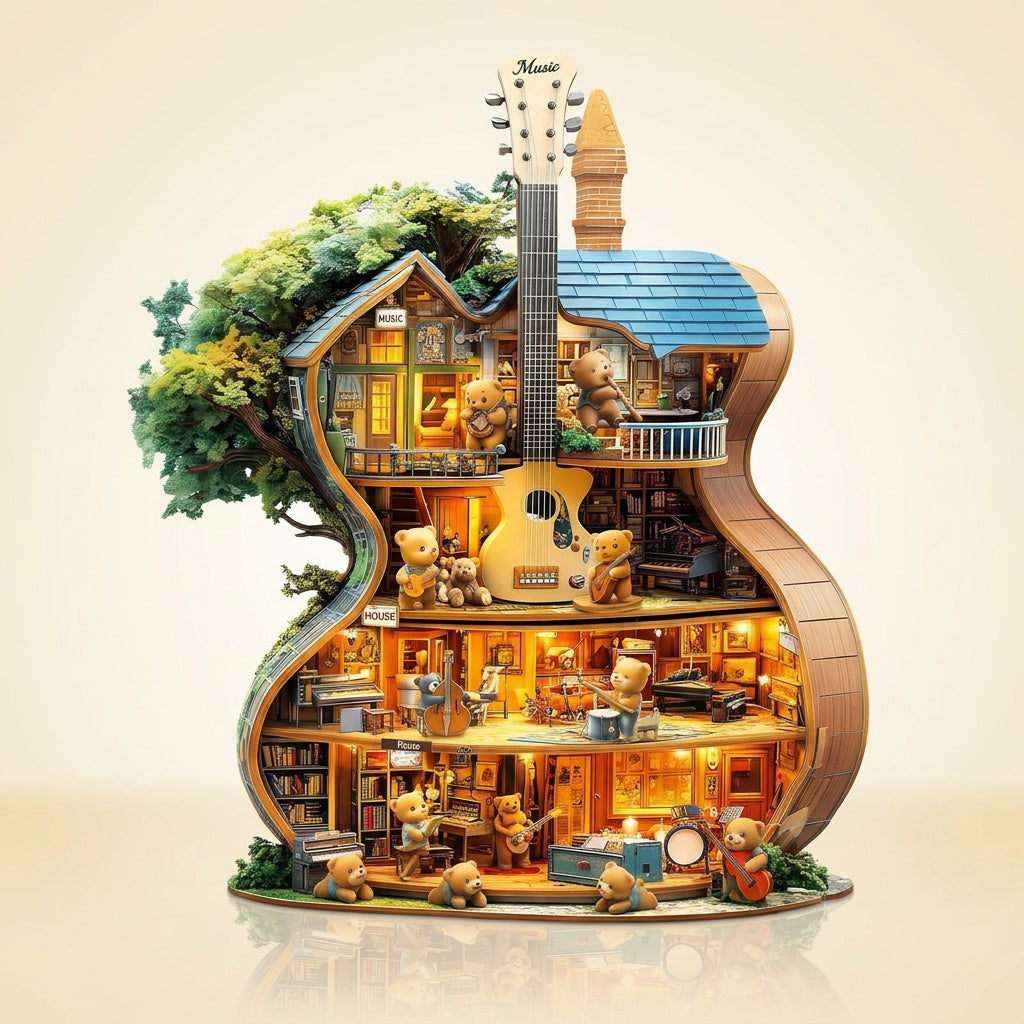 Wooden Music House Puzzle