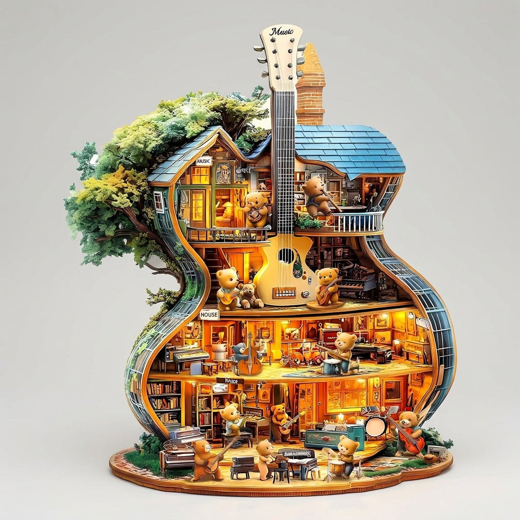 Wooden Music House Puzzle